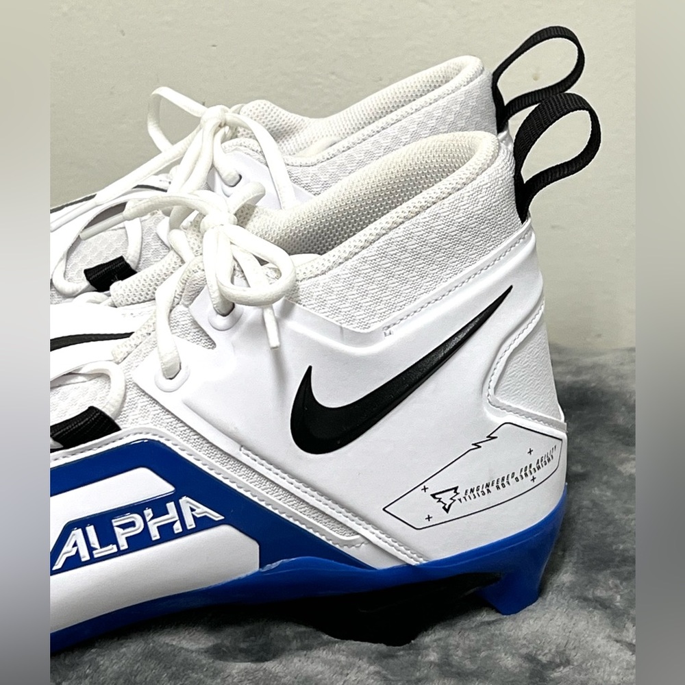 Nike Alpha Menace Pro 3 Football Men's Cleats White/Blue Size 13 NWOT CT6649-101 - Picture 4 of 15
